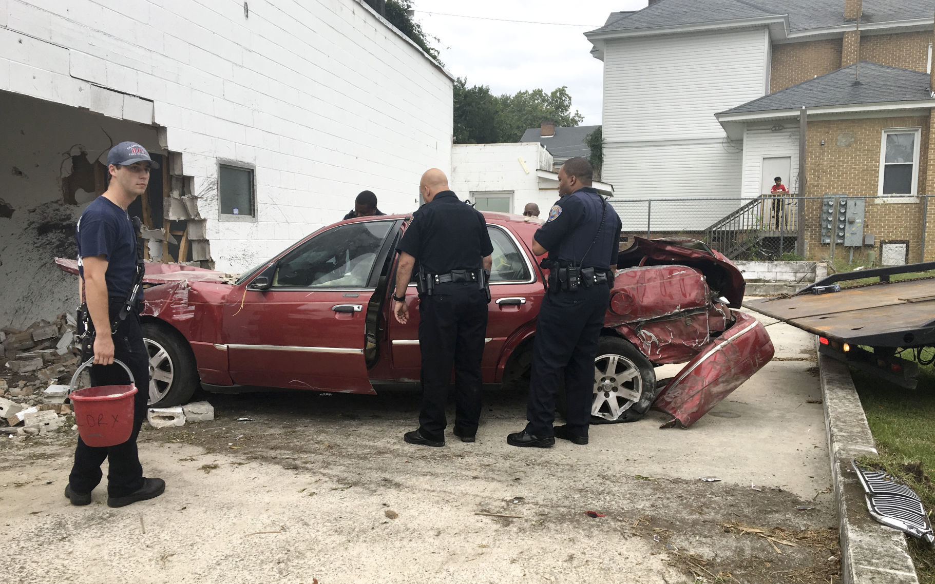 Car Crashes into Building